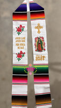 Load image into Gallery viewer, Aveces lloré - Cross White Graduation stole Sarape Sash SOLD OUT