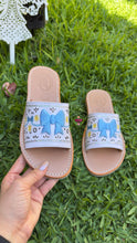 Load image into Gallery viewer, White Coquette Blue Bow Mexican Sandals