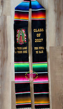 Load image into Gallery viewer, 2027* Aveces lloré Virgen Black Stole Sarape Sash IN STOCK