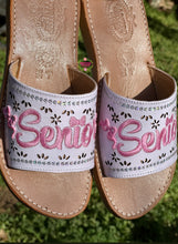 Load image into Gallery viewer, Senior Bow 3D Mexican White Sandals PREORDER