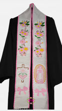 Load image into Gallery viewer, 2026 Pink Yellow - Virgen Cross Bow Embroidered Graduation Sarape Sash stole SOLD OUT