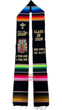 Cargar imagen en el visor de la galería, 2025* Aveces lloré Virgen Black Stole Sarape Sash IN STOCK