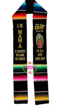 Load image into Gallery viewer, 2026 A mi mamá consejos Virgen Black Graduation StoleSarape Sash IN STOCK