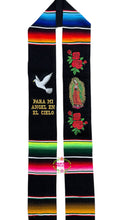 Cargar imagen en el visor de la galería, *Dove* Virgen - Black Graduation stole Sarape Sash IN STOCK