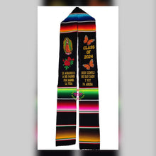 Load image into Gallery viewer, 24 Virgen - Le agradezco Black Graduation stole IN STOCK