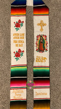 Load image into Gallery viewer, Aveces lloré - Cross White Graduation stole Sarape Sash SOLD OUT