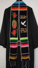 Load image into Gallery viewer, 2026* Dove Virgen Black w/ white finish - Graduation stole Sarape Sash IN STOCK