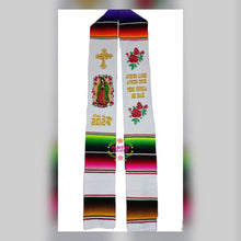 Load image into Gallery viewer, Aveces lloré - Cross White Graduation stole Sarape Sash SOLD OUT