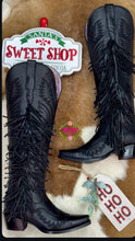 Cargar imagen en el visor de la galería, Botas Montana - Black Tassel Leather Boots PREORDER