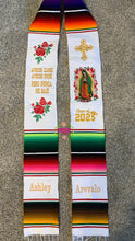 Load image into Gallery viewer, Aveces lloré - Cross White Graduation stole Sarape Sash SOLD OUT