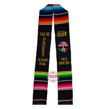 Load image into Gallery viewer, *2026* Llegaron sin nada - Black graduation stole Sarape Sash IN STOCK