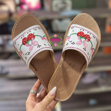 Load image into Gallery viewer, Fresita - Strawberry Coquette Mexican White Sandals