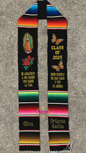 Load image into Gallery viewer, 24 Virgen - Le agradezco Black Graduation stole IN STOCK