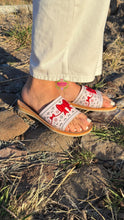 Load image into Gallery viewer, Red Coquette Mexican White Sandals