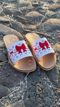Load image into Gallery viewer, Red Coquette Mexican White Sandals