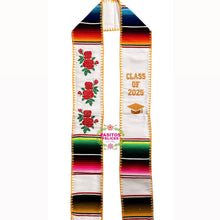Load image into Gallery viewer, 2026 Roses White Graduation Stole Sarape Sash