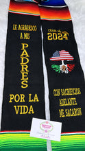 Load image into Gallery viewer, 2024 Sacrificios - Sacrifices Black Graduation stole Sarape Sash IN STOCK