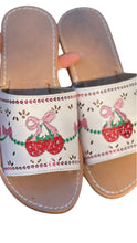 Load image into Gallery viewer, Fresita - Strawberry Coquette Mexican White Sandals