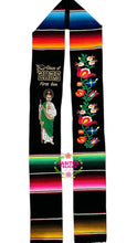 Load image into Gallery viewer, San Judas First Gen Black Graduation Stole Sarape Sash IN STOCK