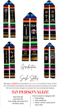 Load image into Gallery viewer, *2026* Fruto - Black Graduation stole Sarape Sash IN STOCK