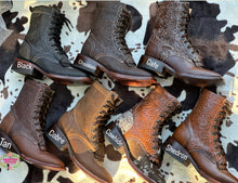 Load image into Gallery viewer, Botas Lacer - Chocolate Leather Tooled Boots
