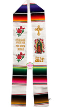 Load image into Gallery viewer, Aveces lloré - Cross White Graduation stole Sarape Sash SOLD OUT