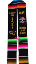 Load image into Gallery viewer, 2024 Sacrificios - Sacrifices Black Graduation stole Sarape Sash IN STOCK
