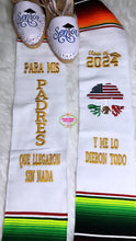 Load image into Gallery viewer, Llegaron sin nada - White graduation stole IN STOCK