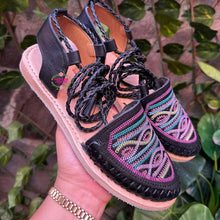 Load image into Gallery viewer, Sequin Black Lace Up - PREORDER