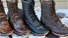 Load image into Gallery viewer, Botas Lacer - Chocolate Leather Tooled Boots