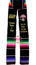 Load image into Gallery viewer, Fruto - Black Graduation stole Sarape Sash SOLD OUT