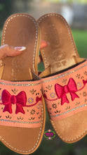 Cargar imagen en el visor de la galería, Pink Coquette Pink Bow Mexican Sandals