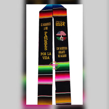 Load image into Gallery viewer, 2024 Sacrificios - Sacrifices Black Graduation stole Sarape Sash IN STOCK