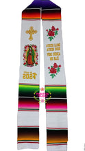 Load image into Gallery viewer, Aveces lloré - Cross White Graduation stole Sarape Sash SOLD OUT