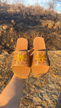Load image into Gallery viewer, Gold Tan Coquette Mexican Sandals PREORDER