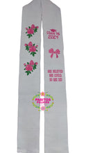 Load image into Gallery viewer, Coquette Embroidered Graduation Sarape Sash stole IN STOCK