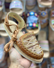 Load image into Gallery viewer, Sequin Tan Lace Up