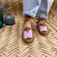 Load image into Gallery viewer, Laser butterfly Embroidered Lace Up Huaraches
