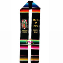 Load image into Gallery viewer, 2025* Aveces lloré Virgen Black Stole Sarape Sash IN STOCK