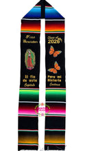 Cargar imagen en el visor de la galería, *2026* First Gen- Capitulo Monarch and Virgen Graduation stole Sarape Sash IN STOCK