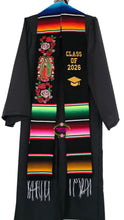 Cargar imagen en el visor de la galería, 2026 Virgen - Pink Red Roses Black Stole Sarape Sash preorder