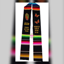 Cargar imagen en el visor de la galería, *2026* Alas - Wings Black Graduation stole Sarape Sash IN STOCK