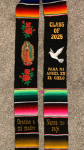 Load image into Gallery viewer, 2025* Dove Virgen Black Graduation stole Sarape Sash SOLD OUT