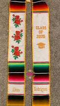 Load image into Gallery viewer, *2026* Roses White Graduation Stole Sarape Sash