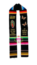 Load image into Gallery viewer, 2026* Alas - Wings Black Graduation stole Sarape Sash IN STOCK