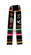 Cargar imagen en el visor de la galería, *2026* Dove Virgen Black Graduation stole Sarape Sash IN STOCK