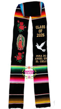 Load image into Gallery viewer, 2025* Dove Virgen Black Graduation stole Sarape Sash SOLD OUT