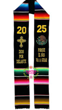 Cargar imagen en el visor de la galería, *2026* Dios por delante Black Graduation Stole Sarape Sash IN STOCK
