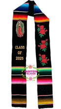 Load image into Gallery viewer, 2025* Virgen and Roses Black Stole Sarape Sash SOLD OUT