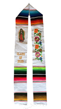 Cargar imagen en el visor de la galería, Virgen Floral White Graduation Stole Sarape Sash 2024 IN STOCK